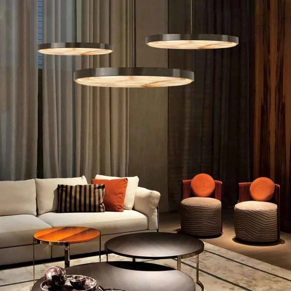 Round 20-80cm Marble Chandelier Alabaster Ceiling/Pendant Light