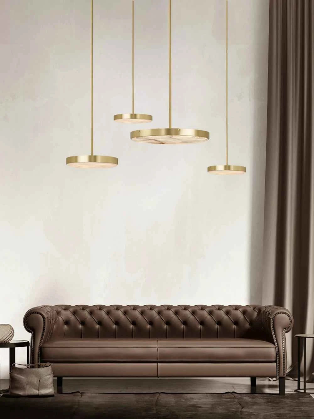 Round 20-80cm Marble Chandelier Alabaster Ceiling/Pendant Light