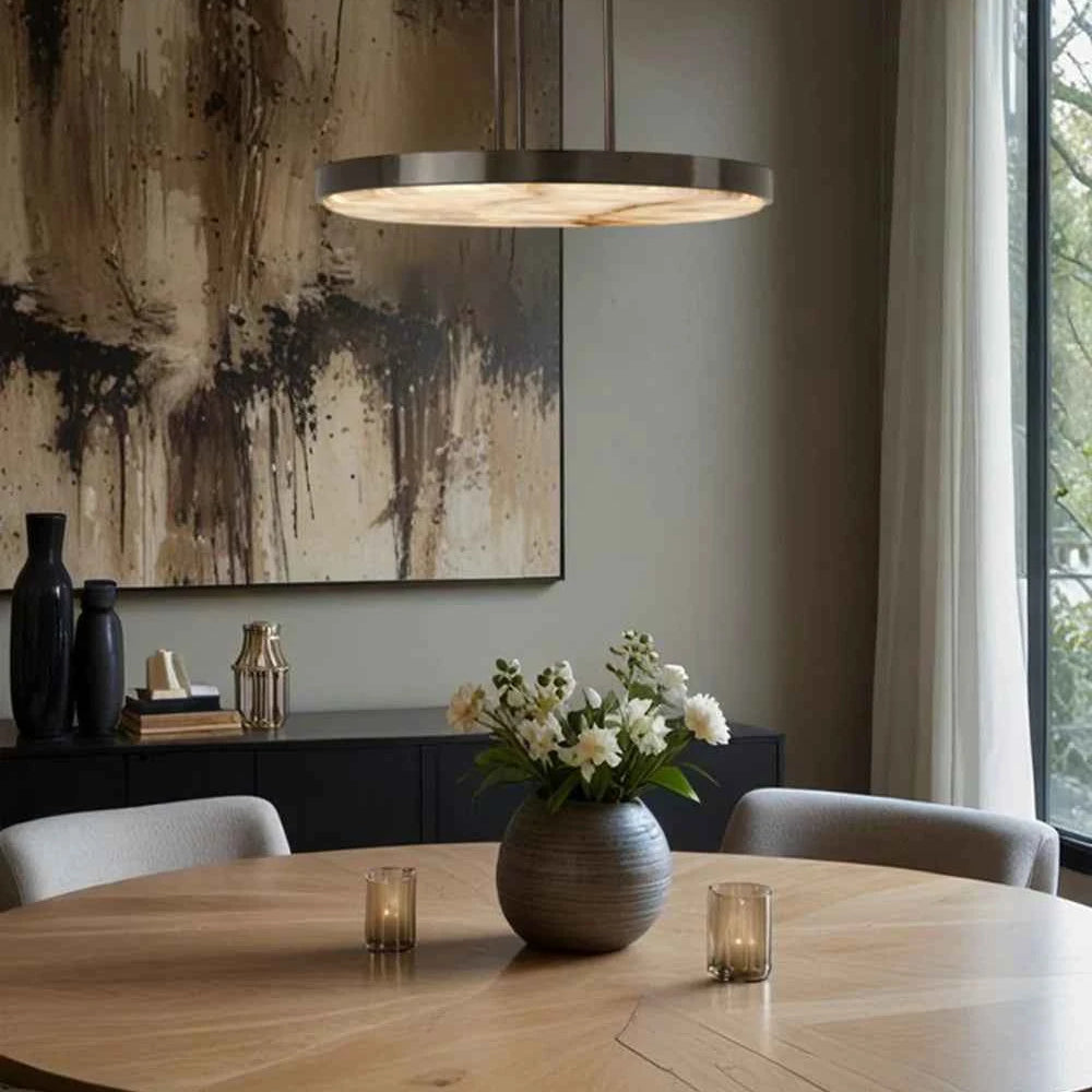 Round 20-80cm Marble Chandelier Alabaster Ceiling/Pendant Light