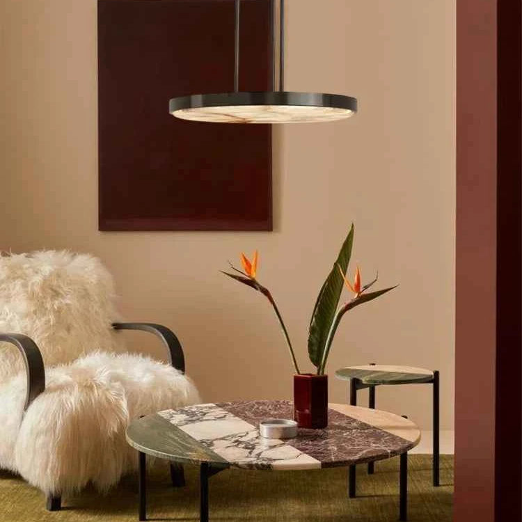 Round 20-80cm Marble Chandelier Alabaster Ceiling/Pendant Light