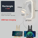 Velorin LED Bedside Reading Wall Sconce with USB Charging Port