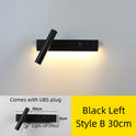 Lendrix LED Bedside Wall Sconce with USB Port — Matte Black