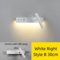 Lendrix LED Bedside Wall Sconce with USB Port — Matte Black