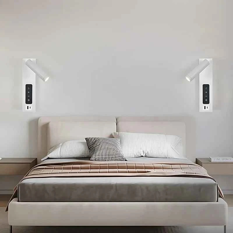 Veluxo LED Bedside Reading Wall Light with USB Charging