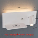 Veltora Bedside Wall Sconce with Wireless Charging & USB