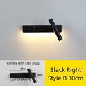 Lendrix LED Bedside Wall Sconce with USB Port — Matte Black